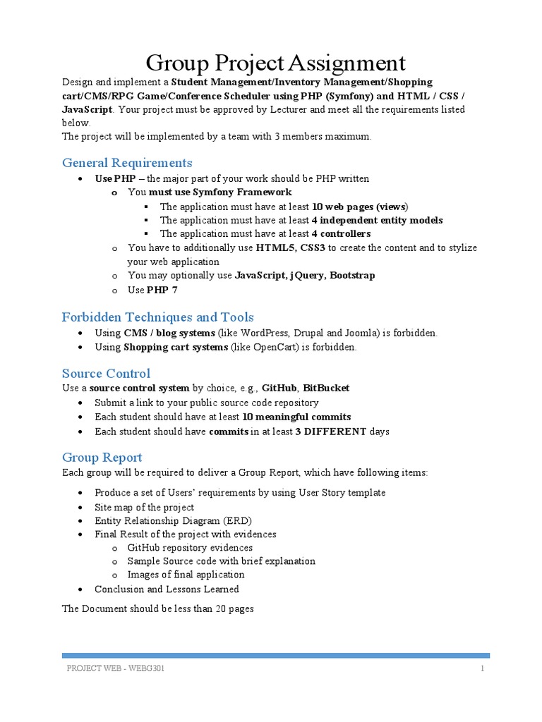 1 Group Project Assignment v6 | PDF