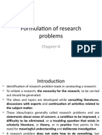Formulation of Research Problems: Chaprer-4