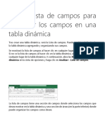 Usar La Lista de Campos para Organizar Los Campos en Una Tabla Dinámica