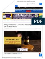 Analysis of Enrica Lexie Case & Its Implications On Future Arbitration