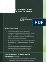 Sewage Treatment Plant Design & Reuse of Energy: Jayashree.P III B.SC Microbiology SRCW