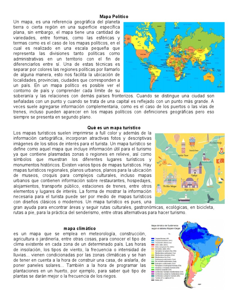 Tipos De Mapas Pdf Mapa Cartografía