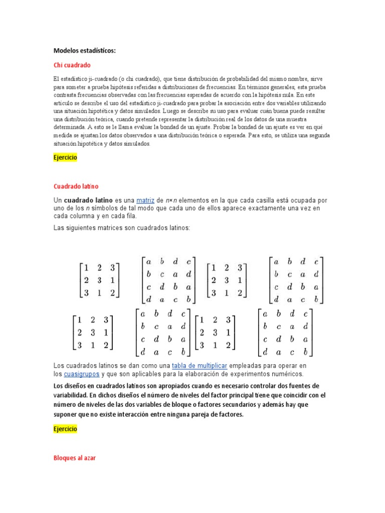 Modelos estadísticos y su aplicación | PDF