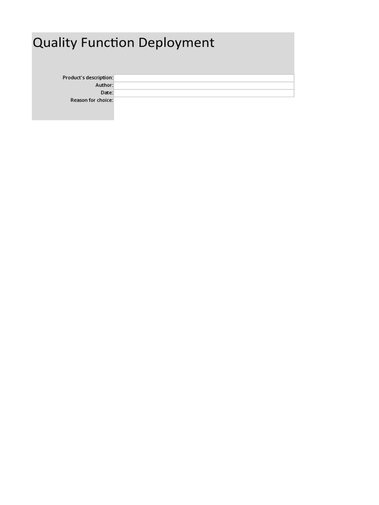 Quality Function Deployment Overview | PDF