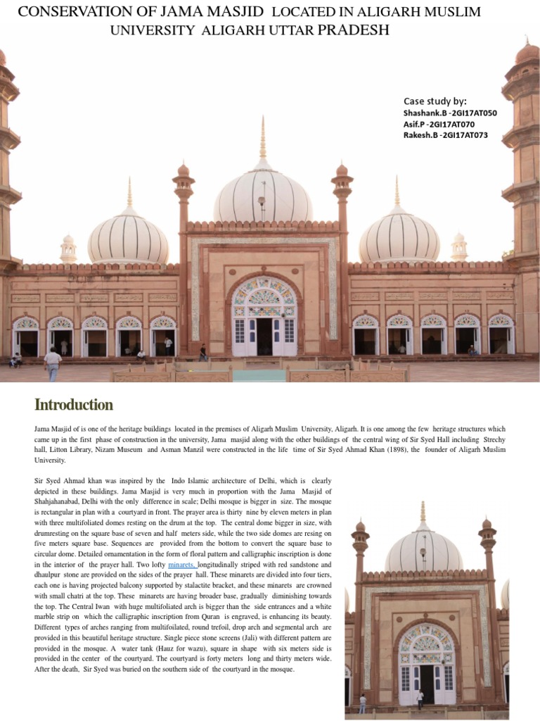 Jama Masjid Conservation Case Study | PDF | Mosque | Plaster