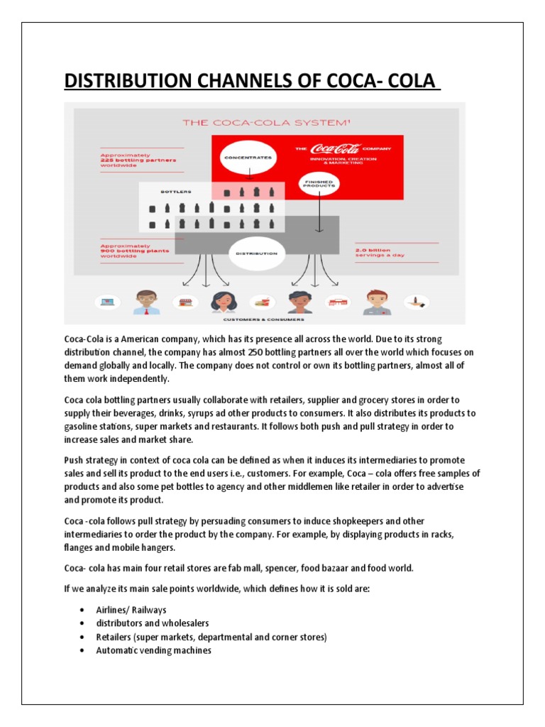 Distribution Channels of Coca PDF Coca Cola The Coca Cola Company