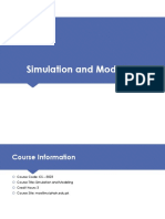 Simulation and Modeling Simulation and Modeling