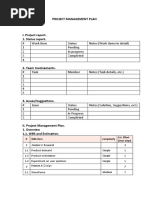 Project Management Plan: Product Demand Product Orientation Experiment On User Opinions