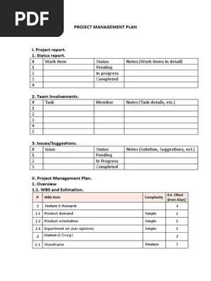 PROJECT MANAGEMENT PLAN