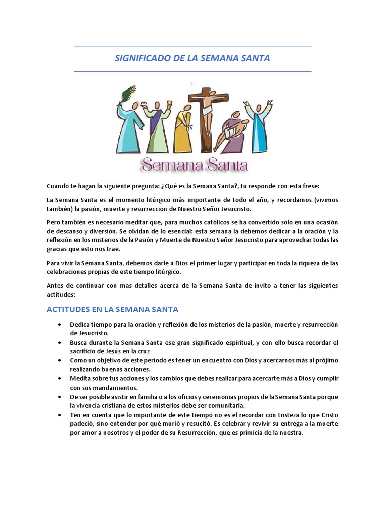 Significado y Reflexión en Semana Santa | PDF | Pascua de Resurrección ...