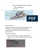 Inspecciones y Verificaciones A Motor de Arranque