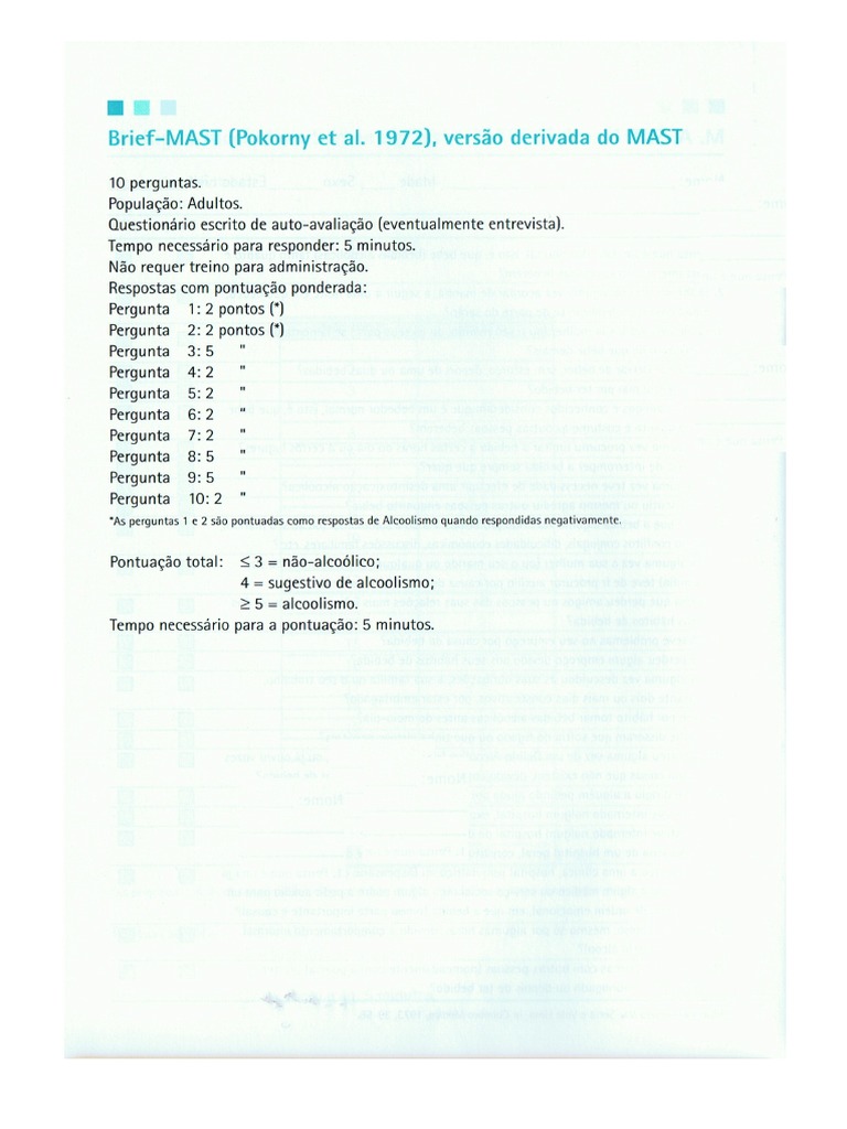 Brief MAST Alcool | PDF