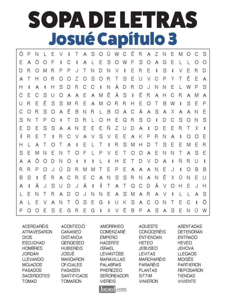 Sopa de Letras: Josué e Moisés | PDF | Personalidades da Torá | Torá