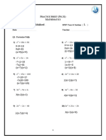 Y4 Mathematics Practice Sheet 31