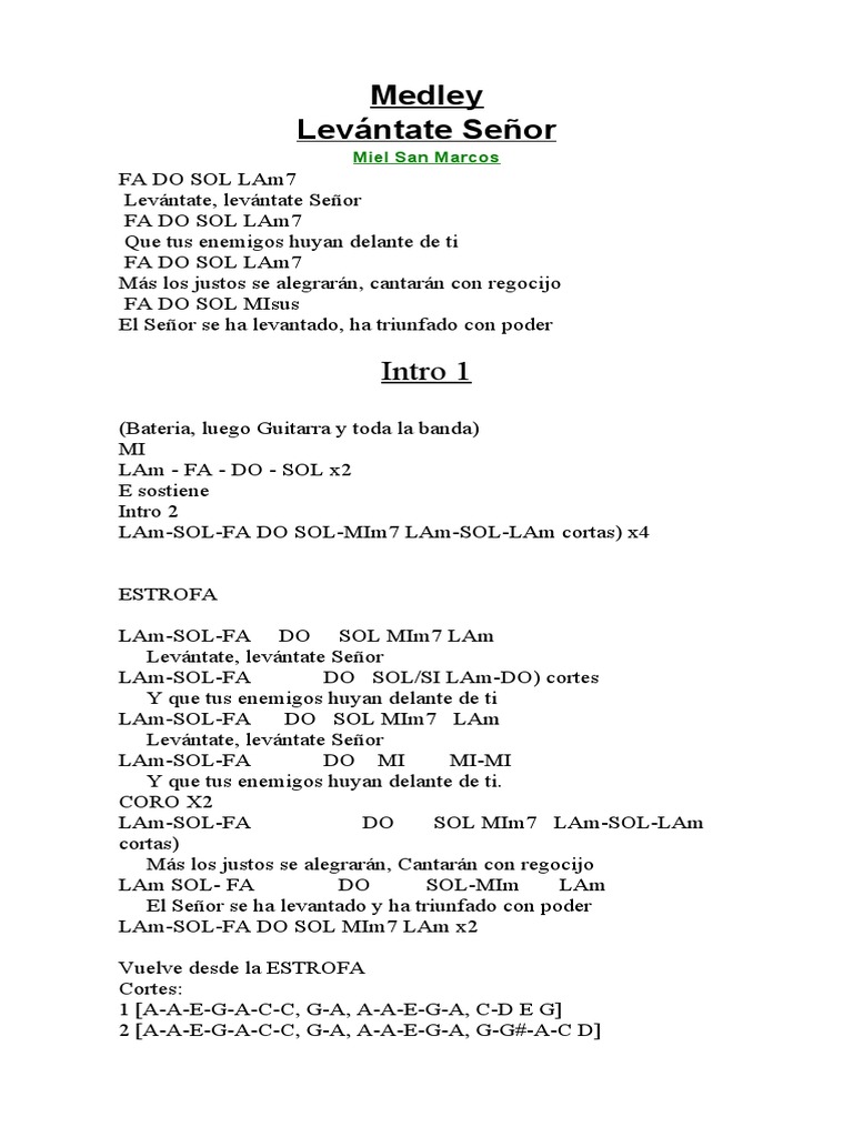 Levántate Señor - Medley de Alabanza | PDF