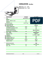 Toyama Ficha Tecnica GMG Gasolina 6 Kva TG6000C