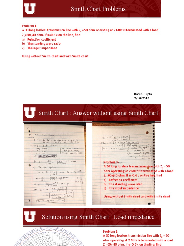 Smith Chart Problems and Solutions | PDF | Electricity | Physical Phenomena