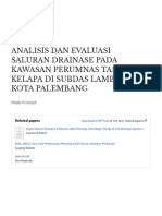 01 Analisis Dan Evaluasi Saluran Drainase Pada Perumnas Talang Kelapa Di Subdas Lambidaro Kota Palengbang