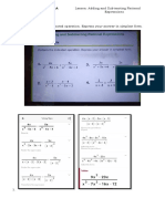 Lesson Quiz DIRECTION: Perform The Indicated Operation. Express Your Answer in Simplest Form