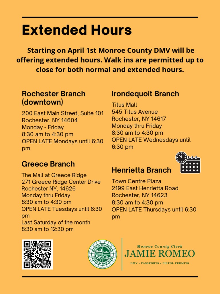 Monroe County DMV Poster PDF