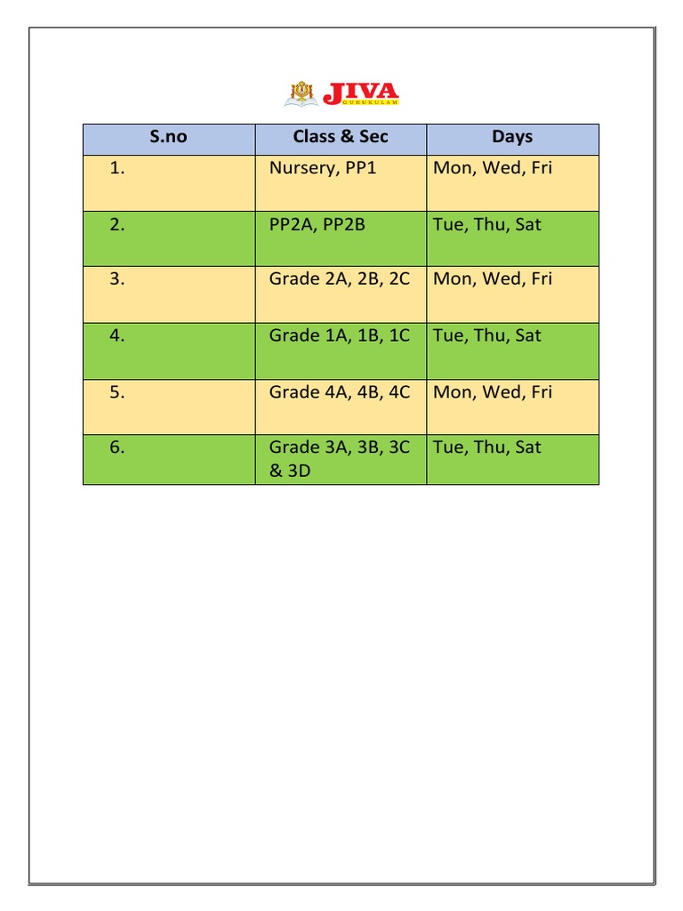 Day Wise Schedule | PDF