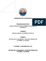 Historia de La Seguridad y Salud en Trabajo en COLOMBIA y El MUNDO