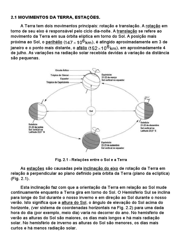 Movimento Do Sol | PDF | Terra | Sol