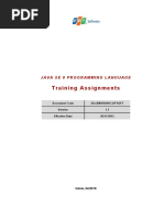 Training Assignments: Java Se 8 Programming Language