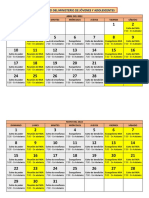 Calendario Del Ministerio de Adolescentes y Jóvenes +