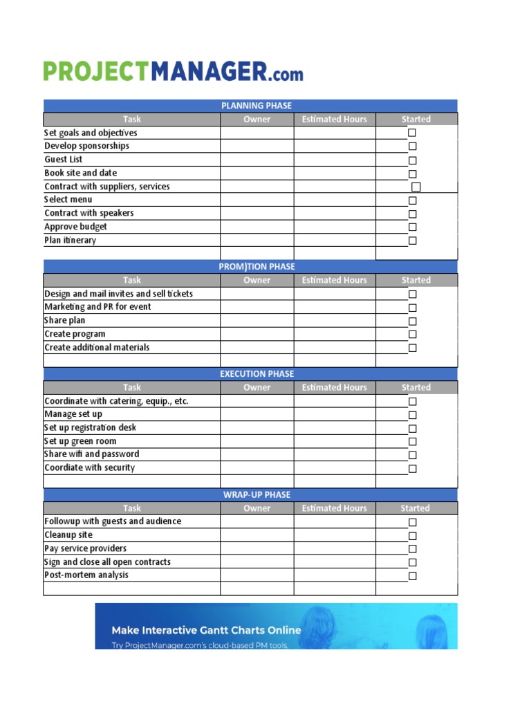 Free Event Plan Template | PDF