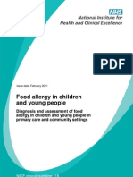 Food Allergy in Children and Young People