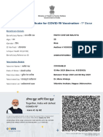 Provisional Certificate For COVID-19 Vaccination - 1 Dose: Beneficiary Details