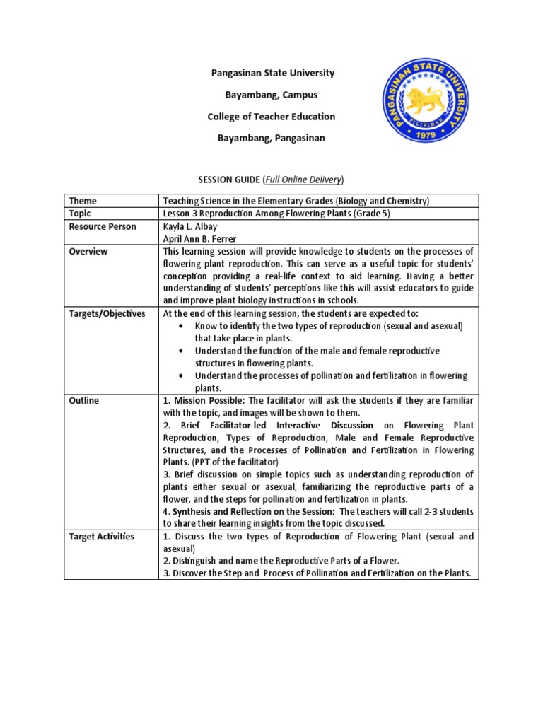 Lesson 3 Reproduction Among Flowering Plants Grade 5 1 | PDF