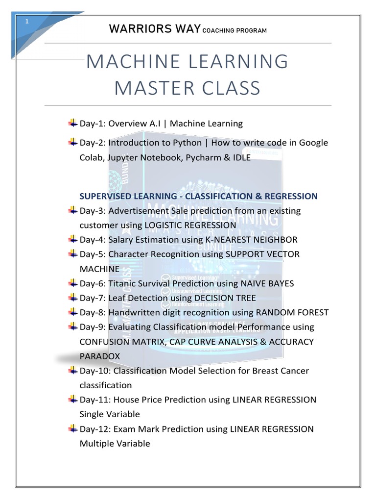 Master Machine Learning: Warriors Way | PDF | Regression Analysis ...