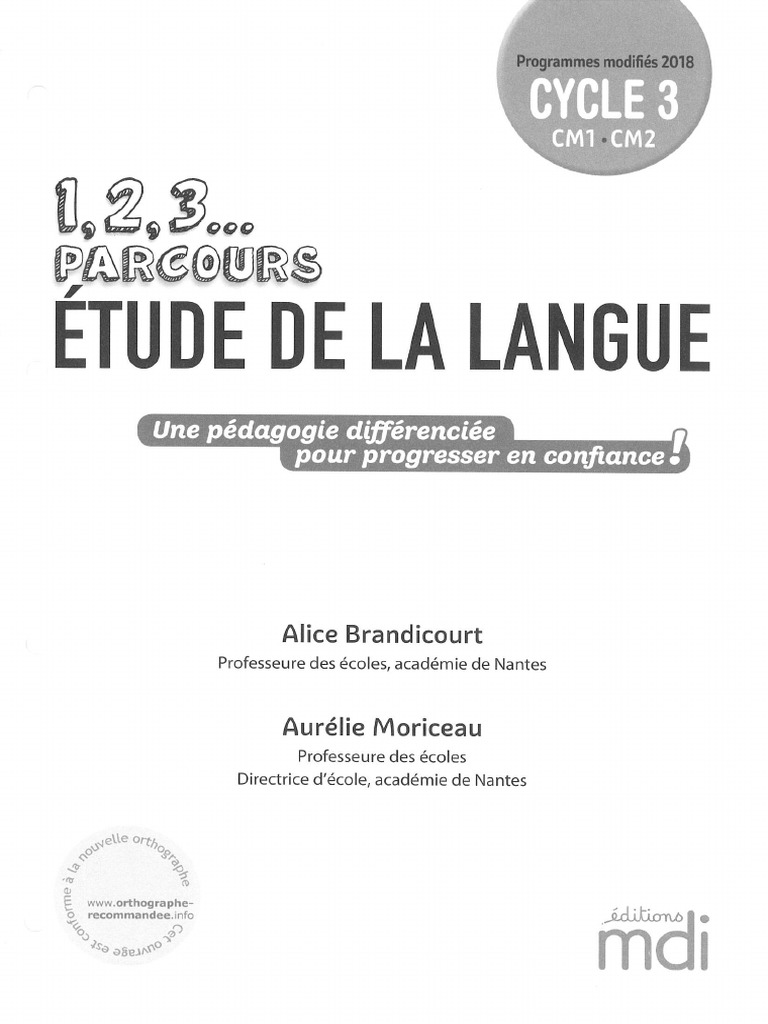 MDI-1 2 3 Parcours Etude de La Langue c3