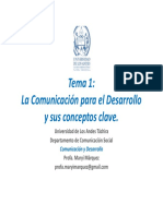 Tema 1. Comunicación y Desarrollo y Sus Conceptos Clave - 2019