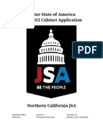 Junior State of America 2011-2012 Cabinet Application