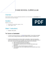 Week 1-2: The Teacher and School Curriculum