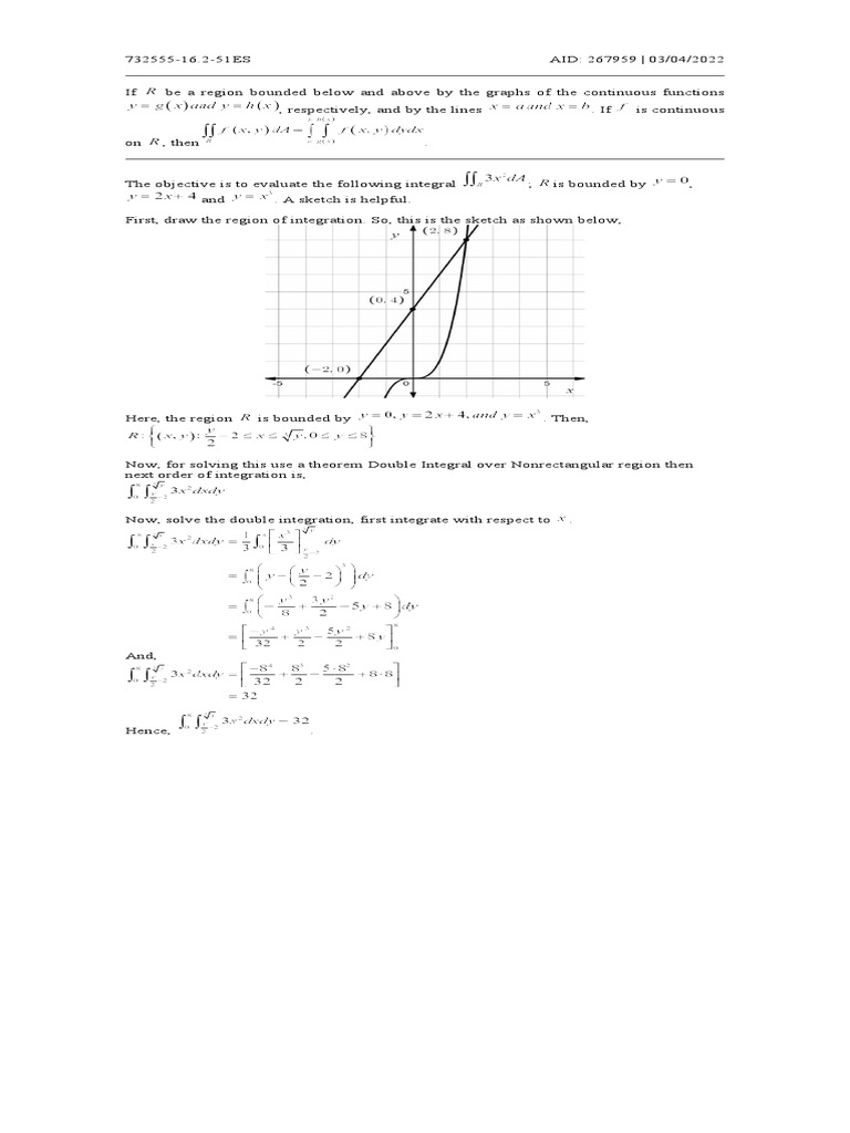 Evaluating Double Integrals Over Regions | PDF