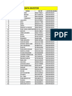 Data Investor: NO Tanggal Nama No HP Latar Belakang