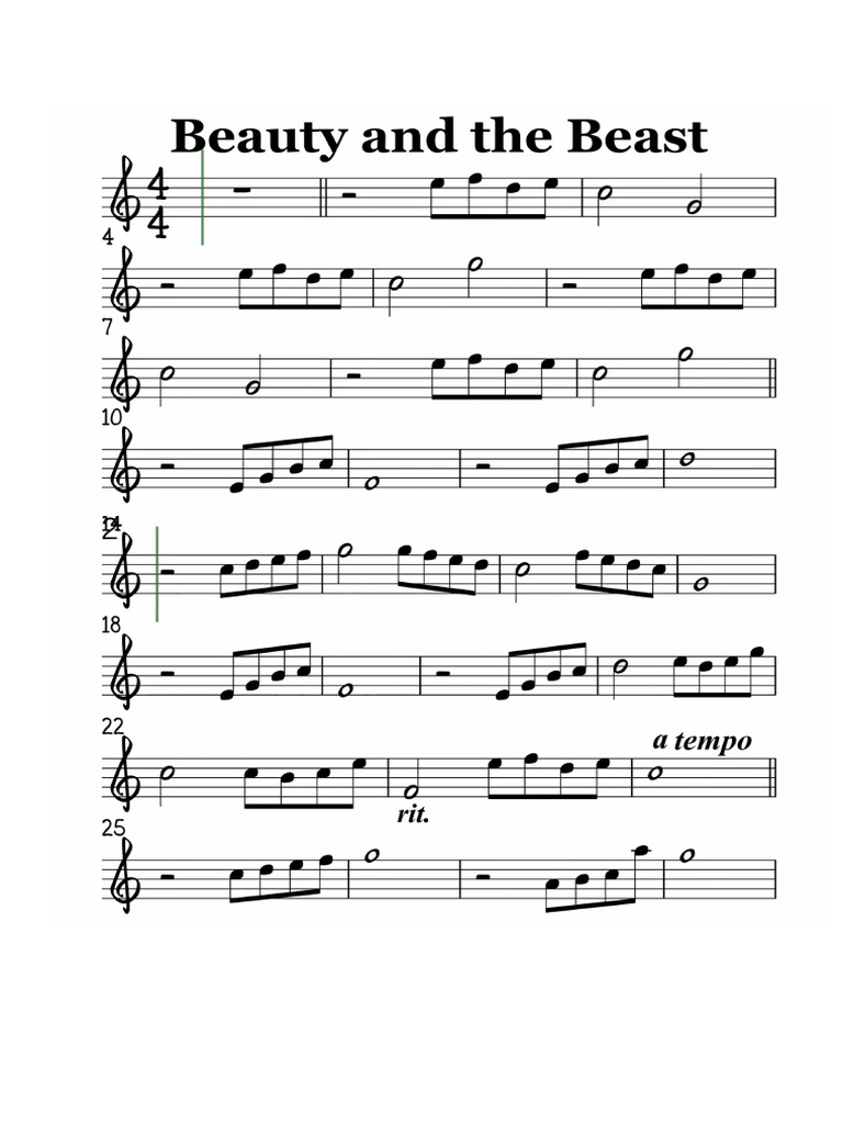 Beauty and The Beast Flute | PDF