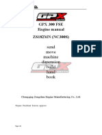 Send Move Machine Dimension Build Hand Book: GPX 300 Fse Engine Manual ZS182MN (NC300S)