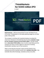 Exclusive - ThinkMarkets Preparing For $300 Million IPO - FX News Group