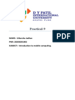 Practical-9: NAME:-Utkarsha Jadhav PNR:-20200201002 SUBJECT: - Introduction To Mobile Computing