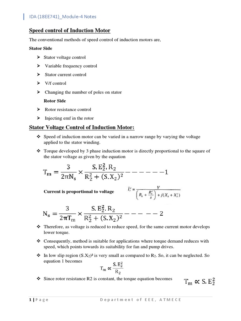 Induction Motor Speed Control Methods | PDF | Electric Motor | Power ...