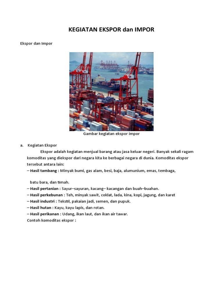Kegiatan Ekspor Dan Impor Pdf