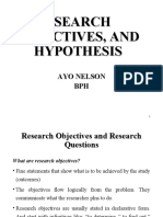 LEC 7 RESEARCH OBJECTIVES AND HYPOTHESIS 1