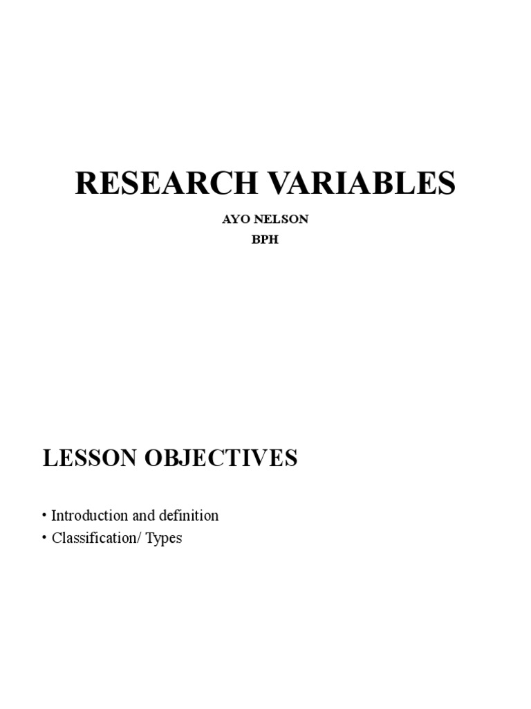 Understanding Research Variables | PDF | Dependent And Independent ...