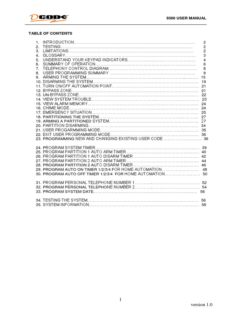 DSC 9300 User Manual Overview | PDF | Security Alarm | Computing
