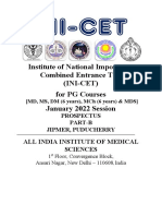 Institute of National Importance Combined Entrance Test (INI-CET) For PG Courses January 2022 Session